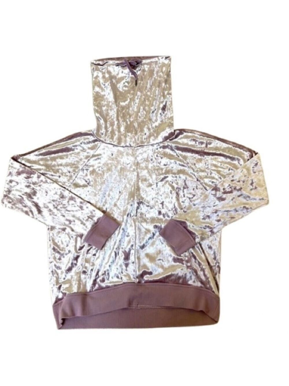 Betsey Johnson velour metallic print funnel neck sweatshirt. Size L